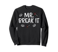 Fathers Day Mr Break it Funny Dad Daddy Papa Matching Men Sweatshirt