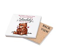 Fathers Day My Fingers May Be Small But I Can Still Wrap Daddy Birthday, Father, Dad Tableware, Coffee/Tea/Drink Coaster. (Ceramic Coaster)