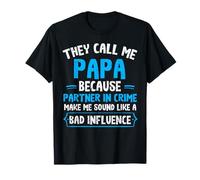 Fathers Day Papa Because Partner in Crime Funny Grandpa Pops T-Shirt
