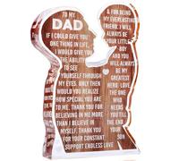 Fathers Day Presents from Son - Heartfelt Acrylic Plaque for Dad, Unique Father Son Desk Decor Sign - Birthday, Christmas or New Dad Present from Girl (Dad - Son)