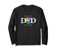 Father's Day Rainbow Cat Shirt For Dad,Dada Daddy Funny PAPA Long Sleeve T-Shirt