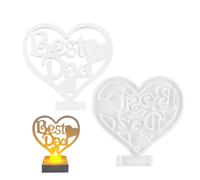 Fathers Day Shapes - Reusable Silicone Shapes for Tinkering | Heart Shape Craft Shapes | DIY Accessories with Non Stick Surface | Candle Titles Shapes for Making