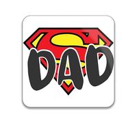 Father's Day Super Hero Dad Pack of 10 Square Stickers - 55mm x 55mm