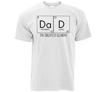 Father's Day T Shirt Dad, The Greatest Element Periodic Table Science Nerd White Yellow Black Red Mens Women T Shirt 100% Cotton(Large)