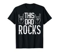 Fathers Day This Dad Rocks Cool Rocker Hand Papa Daddy Music T-Shirt
