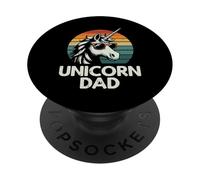 Fathers Day Unicorn Dad Retro Daddy Papa Dadacorn Family Men PopSockets Adhesive PopGrip