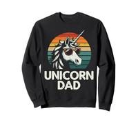 Fathers Day Unicorn Dad Retro Daddy Papa Dadacorn Family Men Sweatshirt