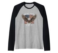 Father's Day USA American Flag Best Dad Ever Raglan Baseball Tee
