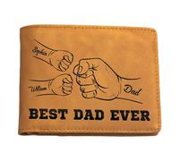 Father's Day Wallet,Father's Day Wallet - Best Dad Ever Multi-Card Slot Wallet,PU Leather Portable Grandpa Wallet,Card Holder Wallet Short Style for Men Colleagues, brown, 説明を参照してください