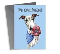 Father's Day Whippet Dog Card - Cute and Fun