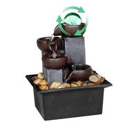 Father'sDen Indoor water feature-Tabletop Water fountain-Indoor water fountain with LED rainbow-coloured lighting on spinning crystal ball-relaxing waterfall n river rocks for natural Feng Shui effect