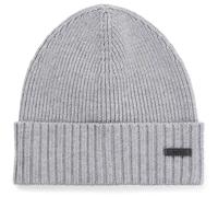 BOSS Mens Fati Ribbed beanie hat in responsible virgin wool