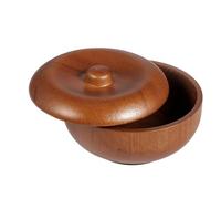 fatiaou Shaving Foam Bowl - Wooden Soap Dish with Lid | Bathroom Shaving Accessories Storage - For Bathroom Shower Hotel Salon Personal Care and Travel