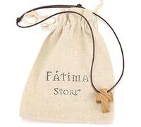 Fatima Store Olive Wood Cross Pendant for Men or Women's Necklace Holy Cross Handmade in Jerusalem Holy Land by Expert Olive Wood Craftsmen