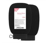 Fatima's Garden Exfoliating Kessa Gloves - Natural Spa Scrubbers, Black (2 Gloves)