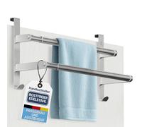 FATISE Towel Rail without Drilling - Suitable for German Doors - Extendable Towel Rail Door 43-80 cm - Stainless Steel - Towel Rail with Scratch Protection