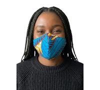 Fatisha Boutique African Elegance Reusable Face Mask with PM2.5 Filter Pocket, Double-Layer Ankara Print Fabric, Adjustable Straps, Traditional Pattern Design, 2 Filters Included (Four)