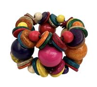Fatisha Boutique Handcrafted Coconut Shell Beaded Bracelet, Multicolour Cuff Bangle, Boho Style