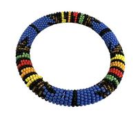 Fatisha Boutique Handmade African Beaded Bangles - Authentic Multicolor Stackable Bracelet | Ethnic Tribal Jewelry for Women & Men | One Size Fits Most (Lilac)
