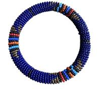 Fatisha Boutique Handmade African Beaded Bangles - Authentic Multicolor Stackable Bracelet | Ethnic Tribal Jewelry for Women & Men | One Size Fits Most (Purple)