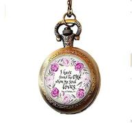 FATIST Song of Solomon 3:4 I Have Found The one My Soul Loves Bible Verse Pocket Watch Necklace Love Gift Valentines Day Gift Bridal Gift Art Picture Jewelry