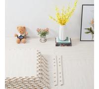 Fativo 12Pcs 60X60Cm Foam Interlocking Wood Floor Mat Home Soft Play Gym Rugs, 12mm Thick, Light Brown
