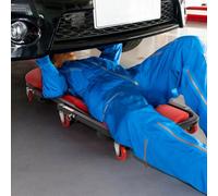 Fativo 2 In 1 Under Car Mechanic Creeper Trolley Cart Shop Board Headrest Trays Rolling Stool 35.8In