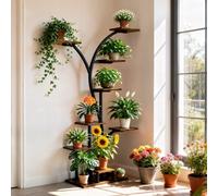 Fativo 9 Tier 165Cmh Tree Shaped Plant Stand, Industrial Style Vertical Flower Shelf, Corner Display Rack