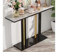 Fativo L118 X W30 X H78Cm Narrow Slim Console Table Extra Long Marble Hallway Entryway Porch Accent Table