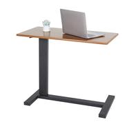 FATIVO Overbed Bedside Table with Rolling Wheels 80x40x89.5cm C Shape Side Table Adjustable Height Hospital Bed End Table Sofa Large Laptop Side Table