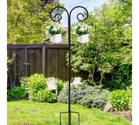Fativo Set Of 2 Adjustable Double Shepherd Hooks 55-95" For Bird Feeders & Plants