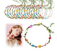 Fatiya 14 Pieces Assorted Flower Crowns for Women Bulk Garland, Floral Fairy Crown Wreaths Kit, Colored Flower Headband Headpiece Hairband Decorations Birthday Party Wedding