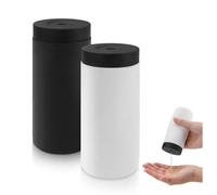 Fatiya 2 Pack 8.1 Oz Silicone Dish Soap Dispenser, 240 ml Refillable Liquid Soap Squeeze Bottle, Squeezable Dish Washing Liquid Dispensers for Kitchen Bathroom Lotion Hand Wash (Black & White)