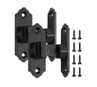 Fatiya 2 Pcs 90 Degree Farm Barn Door Lock, Right Angle Flip Gate Latch for Wooden Fence, Zinc Alloy Sliding Door Latch for Cabinet Bathroom Garage Garden Window, Black