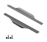 Fatiya 2 Pieces Aluminium Alloy Finger Pulls for Cabinets, 11.8 Inch Cabinet Edge Pull Handles, Concealed Hidden Draw Pull for Wardrobe Kitchen Bathroom Drawers (Grey)