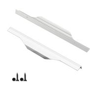 Fatiya 2 Pieces Aluminium Alloy Finger Pulls for Cabinets, 11.8 Inch Cabinet Edge Pull Handles, Concealed Hidden Draw Pull for Wardrobe Kitchen Bathroom Drawers (White)
