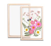 Fatiya 2 Pieces Wooden Dried Pressed Flower Frames, 7.8" x 11.8" Clear Double Acrylic Picture Frames, DIY Wood Floating Photo Frames for Wall and Tabletop Display Decorations Presents