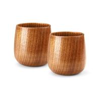Fatiya 2 Pieces Wooden Whiskey Glasses 9.4 Oz/140 ML, Drinking Bourbon Glasses, Old Fashion Whiskey Cups for Retirement Gifts Men Fathers Day Birthday