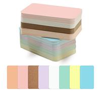 Fatiya 240Pcs Small Blank Paper Message Note Business Cards, 8 Pastel Colors (Green, Purple, Blue, Yellow, Brown, Pink, Orange), 3.5x2'' Mini Index Cards for Gift, Study, Office