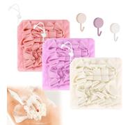 Fatiya 3 Pieces 2 in 1 Loofah Washcloth Combo, Washable Bar Soap Loofah Pouch Holder with Drawstring and Hook, Body Shower Sponge Pouf for Women Men Scrubber Exfoliating Smooth Skin Bath