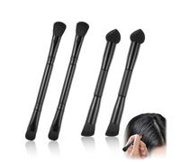 Fatiya 4-Piece Set Dual Ended Eyeshadow & Hairline Concealer Brush, Hair Contour Brush with Sponge Tip and Soft Bristles, Travel Makeup Root Touch Up Applicator Tool Set for Seamless Blending