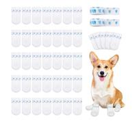 Fatiya 40 Pieces Waterproof Disposable Dog Booties for Paw Protection, Anti Slip Dog Shoes, Dog Feet Covers with Adjustable Self-Adhesive Bandage for Small Medium Dogs Indoor and Outdoor Use
