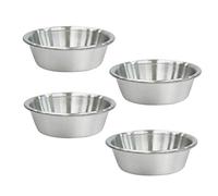 Fatiya 4Pcs Mini Dipping Saucer Bowls, Stainless Steel Sauce Dish, Souffle Cups, Metal Ramekins, for Small Portion Spice Condiments, Prep, Side Dish, Salad Dressing (2.3oz, Silver)
