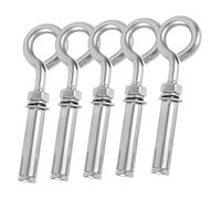Fatiya 5 Pack Expansion Concrete Wall Anchors Eye Bolts Screw, 304 Stainless Steel Concrete Wall Hooks, M8 x 106Mm Concrete Eye Bolt Anchor Hook for Concrete Wall