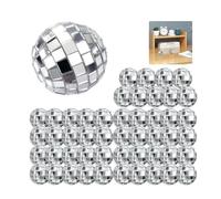 Fatiya 50 Piece Mirror Mini Disco Balls, 0.78 Inch Silver Hanging Disco Ball, Small Disco Party Decorations Ornament for Weddings Parties Birthdays Proms (50 pcs)