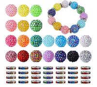 Fatiya 50 Pieces Multicolor Resin and Rhinestone Round Craft Beads (20 mm, 12 mm)