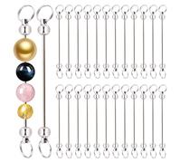 Fatiya 50 Pieces Silver Blank Beadable Keychains Bar Bulk, Metal Keychain Making Kit for DIY Charms Jewelry Hardware Craft Supplies Accessories Pendant Items Beads Excluded