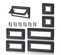 Fatiya 6 Packs Flush Pull Handle with Screws, Zinc Alloy Trap Door Ring Pull Hardware Accessories, Hidden Recessed Flip Down Drawer Handle for Cabinets Cupboard Tool Box (3 Sizes, Black)