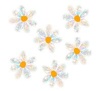 Fatiya 6 PCS Daisy Sun Catcher Sticker Prevent Birds Strikes, Static Cling Rainbow Window Film, Flower Window Clings for Glass Decal Non Adhesive, Reusable Window Stickers (6 PCS)