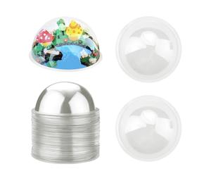 Fatiya 60 Pieces 3.5" Clear Plastic Dome for Craft, Handmade Half Ball Candy Dome, Transparent Half Ball Candy Holder Cover for Shaker Greeting Card Making Paper DIY Gift Box Decoration